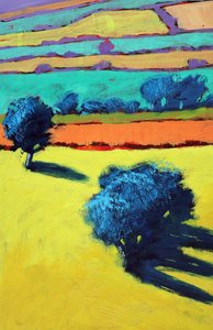 Cotswold Way zblízka 1 (akryl na palubě) od Paul Powis