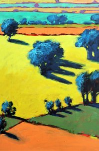 Cotswold Way zblízka 4 (akryl na palubě) od Paul Powis