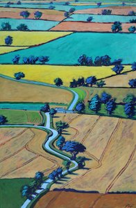 Lane v létě (akryl na palubě) od Paul Powis