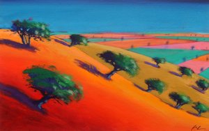 Ragged Stone Hill (akryl na plátně) od Paul Powis