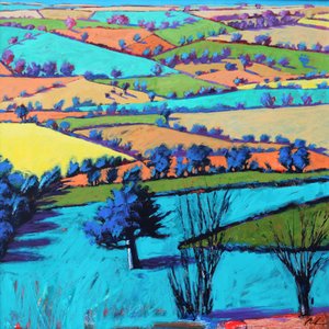 Teme Valley léto II (akryl na palubě) od Paul Powis