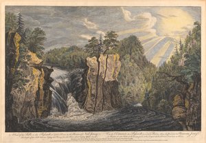 Pohled na vodopády řeky Passaic neboli Second River v provincii New Jersey od Paul Sandby