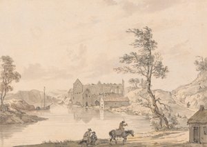 Askeaton Abbey poblíž Limericku, Irsko na řece Deel od Paul Sandby