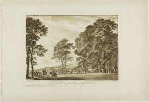 Chirk Castle a c. z parku Wynnstay od Paul Sandby