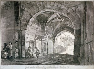 Brána pod obrazárnou královny Alžběty, hrad Windsor, Berkshire, 1812 od Paul Sandby
