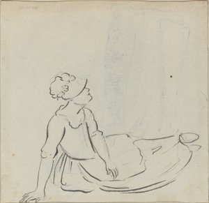 Dívka s ležící kapotou [verso] od Paul Sandby