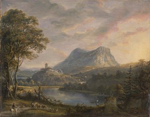 Krajina s jezerem od Paul Sandby