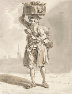 London Cries: A Man with a Basket (Muž prodávající hrnce a pánve) od Paul Sandby