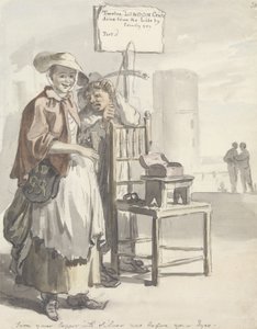 London Cries: „Proměňte svou měď ve stříbro hned před vašima očima“ (pero, štětec a inkoust, akvarel a grafit na papíře) od Paul Sandby