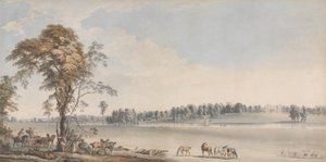 Severozápadní pohled na Wakefield Lodge v Whittlebury Forest, Northamptonshire od Paul Sandby