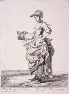 Nosegay a prodejce poznámkových knih, Cries of London, 1760 od Paul Sandby