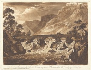 Pont-y-Pair přes řeku Conway nad Llanrwst v hrabství Denbigh od Paul Sandby
