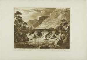 Pont y Pair přes řeku Conway nad Llanrwst v hrabství Denbigh od Paul Sandby