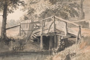 Potok a dřevěný most od Paul Sandby