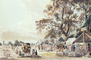 Tábořiště v Hyde Parku, 1780 (barevná akvatinta) od Paul Sandby