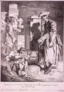 Žena se vzácným představením, Cries of London, 1760 od Paul Sandby