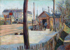 Železniční křižovatka u Bois Colombes (Francie) - Malba Paula Signaca (1863-1935), olej na plátně (46,4x65cm) od Paul Signac