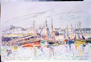 ""La Turballe"" Plachetnice v přístavu La Turballe v Loire Atlantique. Akvarel od Paula Signaca (1863-1935) 1930 Puškinovo muzeum, Moskva od Paul Signac