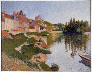 Les Andelys, banka Obraz Paula Signaca (1863-1935) 1886 Ne. 0,65x0,81 m Paříž, musee d