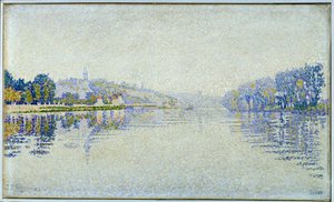 Riverside, the Seine and Herblay Painting od Paula Signaca (1863-1935) 1889 Sun. 0,33x0,55 m Paříž, musee d