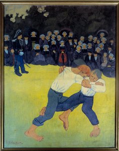 Bretonský boj Obraz Paula Serusiera (1863-1927) 1890 Ne. 0,92x0,73 m Paříž, muzeum Orsay od Paul Sérusier