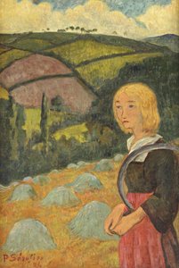 Mladá Bretaňka a kupky sena, 1924 od Paul Sérusier