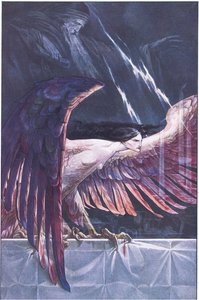 Ariel jako harpyje, ilustrace z Bouře, 1908