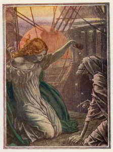 Ilustrace ke Coleridgovu Starému námořníkovi (barevná litografie) od Paul Vincent Woodroffe
