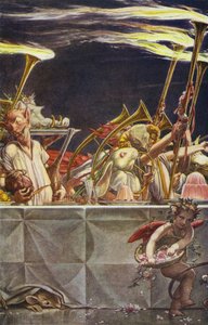 Bouře od Williama Shakespeara, dějství III, scéna 3 (barevné lito) od Paul Vincent Woodroffe