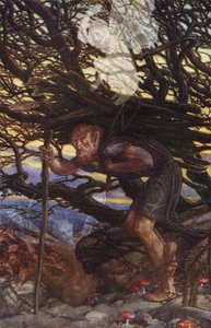 Bouře od Williama Shakespeara, dějství II, scéna 2 (barevné lito) od Paul Vincent Woodroffe