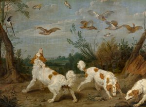 Partridge Hunt (olej na plátně)