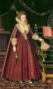 Portrét dámy, možná Alžběty, hraběnky z Kellie, kolem 1619-20 (olej na plátně) od Paul van Somer