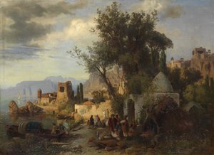 Večer u řeky Kura poblíž Tiflis od Paul von Franken