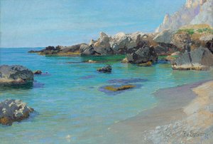 Na pobřeží Capri (olej na plátně) od Paul von Spaun