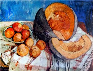 Zátiší s melounem 1905 (malba) od Paula Modersohn-Becker