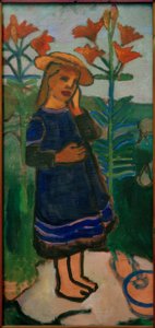 Elsbeth mezi ohnivými liliemi od Paula Modersohn Becker