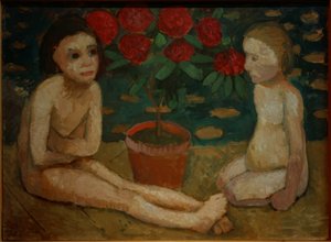 Dva sedící dětské pořadače od Paula Modersohn Becker