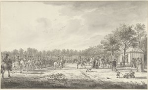 Revue kavalérie prince Williama V. na Malieveldu v Haagu, 1770 od Paulus Constantijn la Fargue