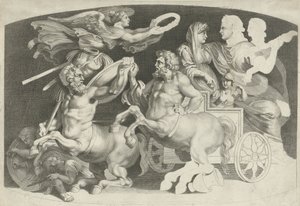 Camee se setkal de triumf van Germanicus en Agrippina Různé postavy starověkých achátů, které navrhl Pietro Paolo Rubenii (název série) od Paulus Pontius (attributed to)