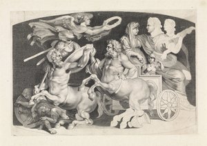 Camee se setkal de triumf van Germanicus en Agrippina Různé postavy starověkých achátů, které navrhl Pietro Paolo Rubenii (název série) od Paulus Pontius (attributed to)