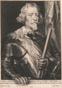 Dom Carolus z. Sloupec. na. Nevýhody. Stat. Bratranec. Cubit Reg. Mat. Cath. Magister Campi..Gnalis. v Belgii. Atd. od Paulus Pontius