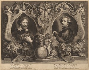 Rubens a van Dyck, dvojitý portrét od Paulus Pontius, after Sir Anthony van Dyck and Erasmus Quellinus II