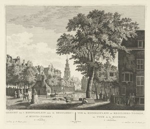 Pohled na Munttoren v Amsterdamu Pohled z 