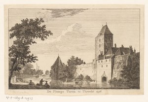 Pohled na Plompe Toren v Utrechtu, 1756 Plompe Toren v Utrechtu 1756 (název na objektu)