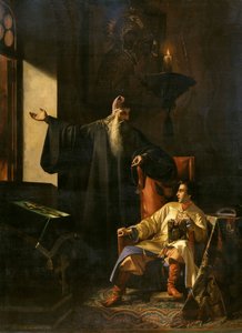 Ivan Hrozný a kněz Silvester při požáru Moskvy v roce 1547, 1856. od Pavel Fyodorovich Pleshanov