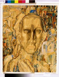 Vítěz města. (Vítěz města). Dílo Pavla Nikolajeviče Filonova (1883-1941), akvarel na kartonu od Pawel Nikolajewitsch Filonow