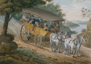 Cestování dostavníkem poblíž Trentonu, New Jersey, 1811-ca. 1813.