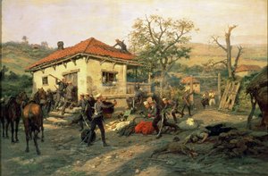 Scéna z rusko-turecké války v letech 1876-77 od Pawel Kowalewsky