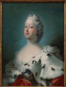 ""Portrét Louise Velké Británie, královny Dánska (1724-1751)"" Malba Pedera Alse (1726-1776) kolem roku 1750 Sbírka Davida