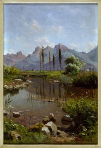 Břehy potoka na Ženevském jezeře od Peder Monsted